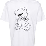 T-shirt in cotone bianco con stampa grafica 