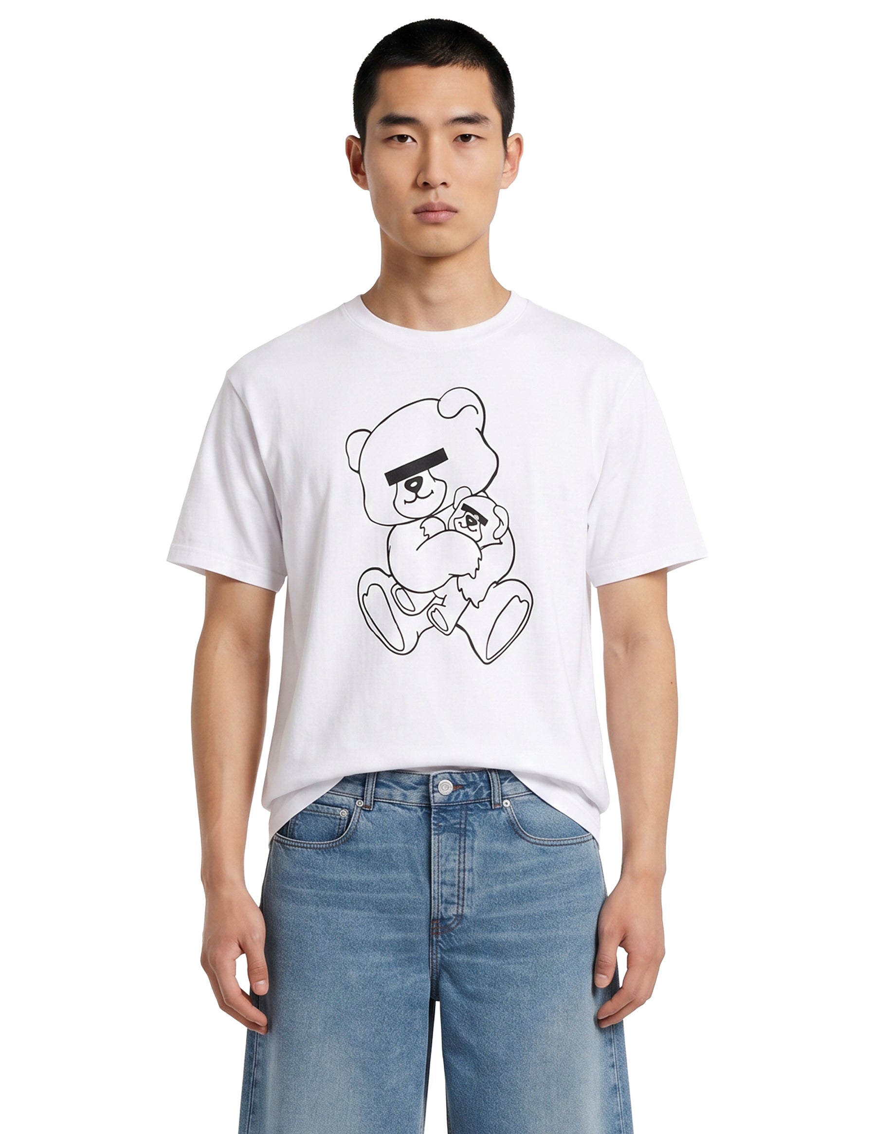 T-shirt in cotone bianco con stampa grafica 