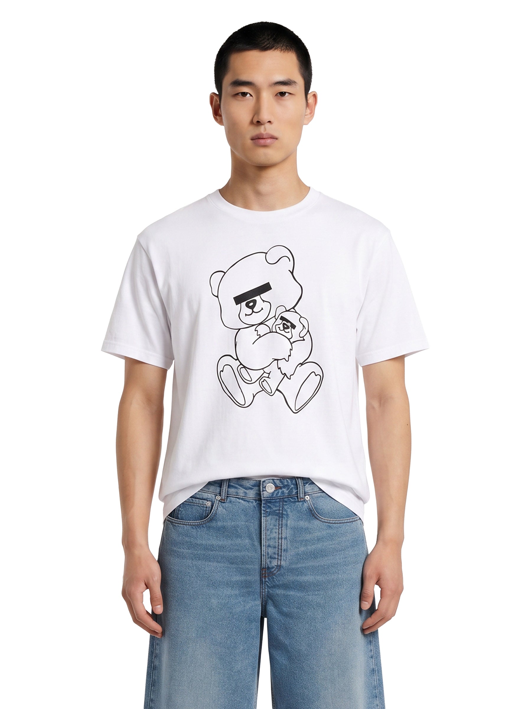 T-shirt in cotone bianco con stampa grafica 