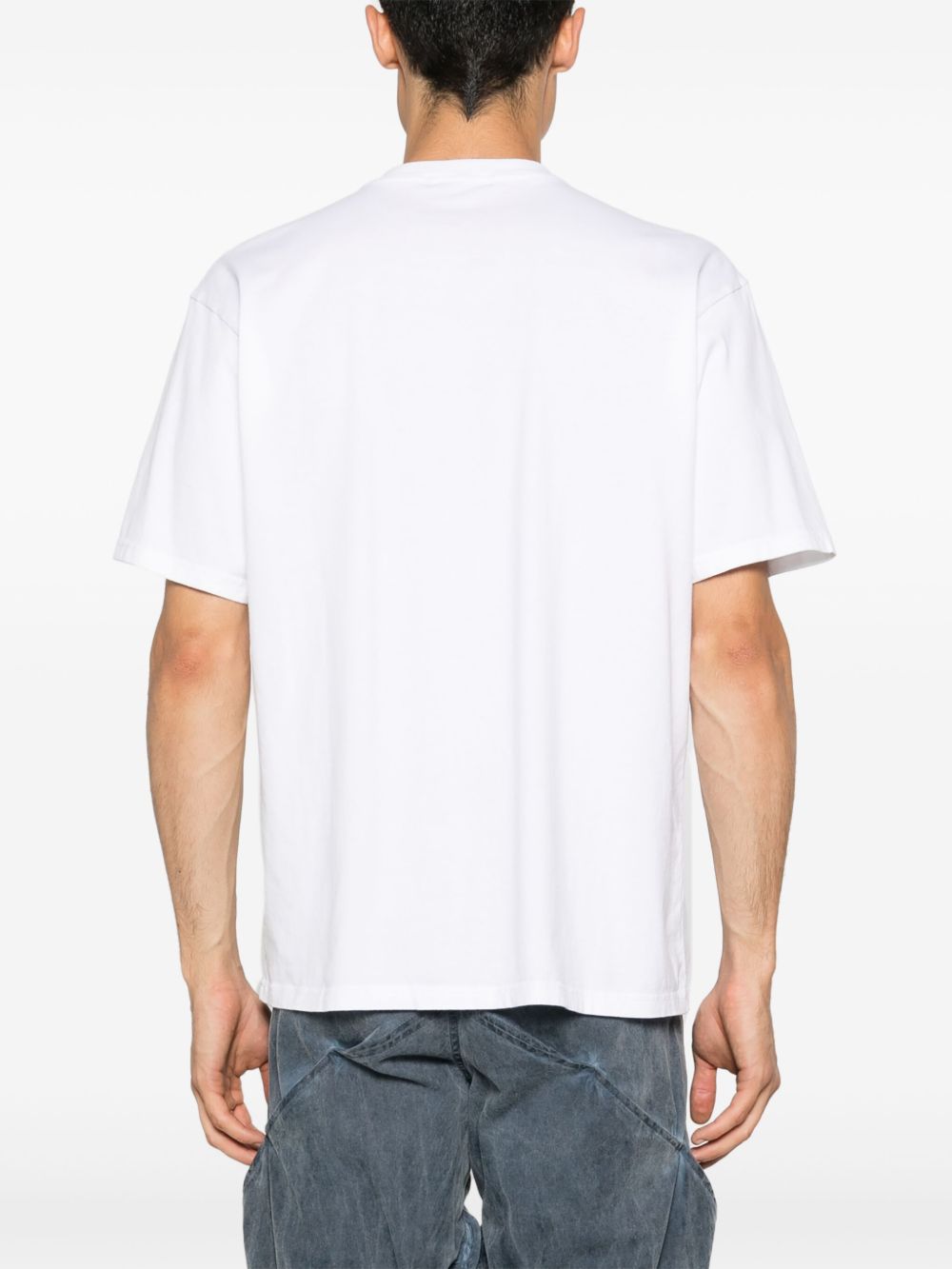 T-shirt in cotone bianco con stampa grafica 
