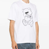 T-shirt in cotone bianco con stampa grafica 