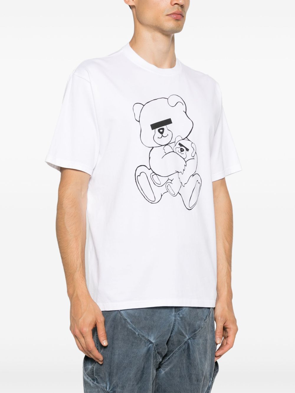 T-shirt in cotone bianco con stampa grafica 