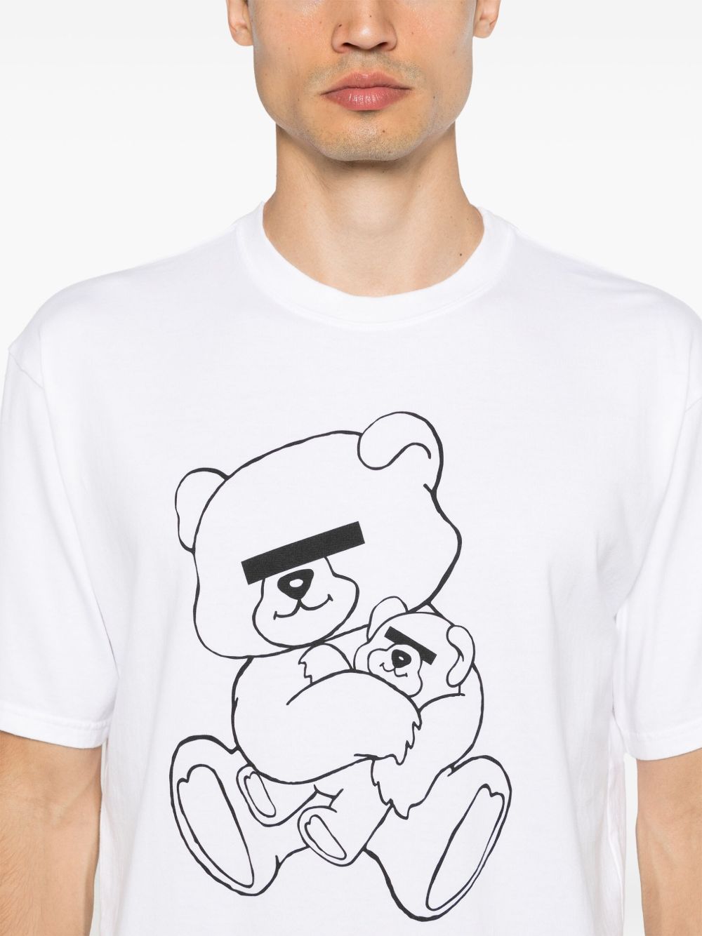 T-shirt in cotone bianco con stampa grafica 