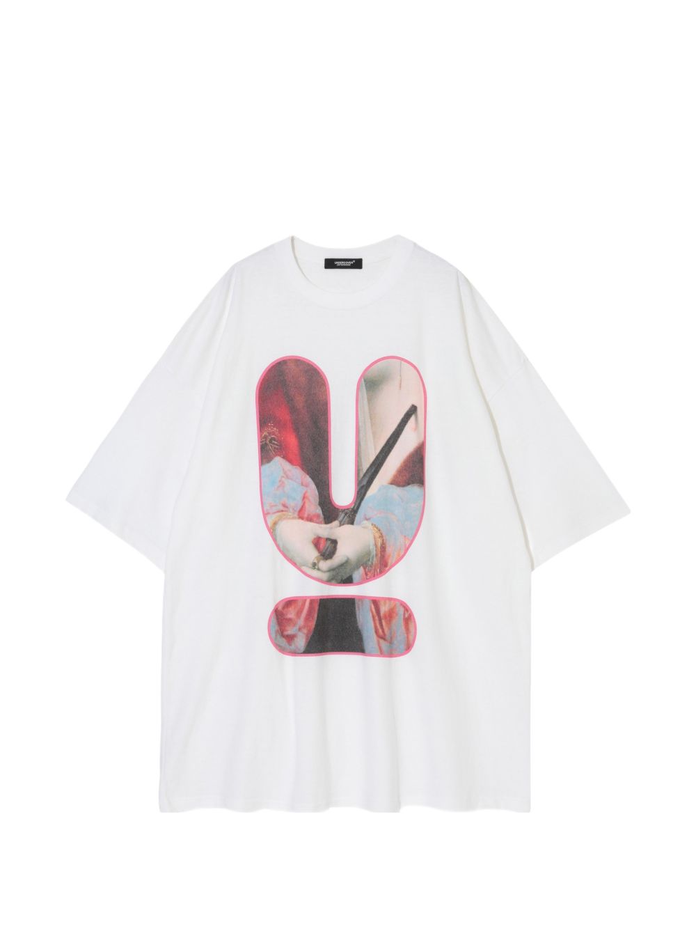 T-shirt a maniche corte con stampa in bianco 