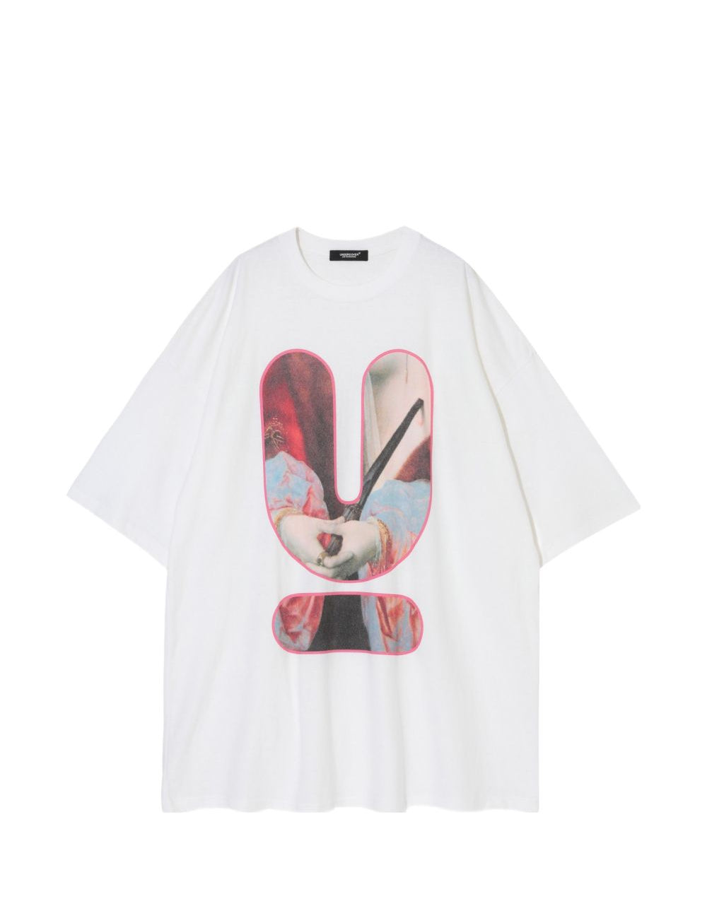 T-shirt a maniche corte con stampa in bianco 
