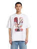 Short-sleeved T-shirt with white print