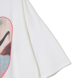 T-shirt a maniche corte con stampa in bianco 