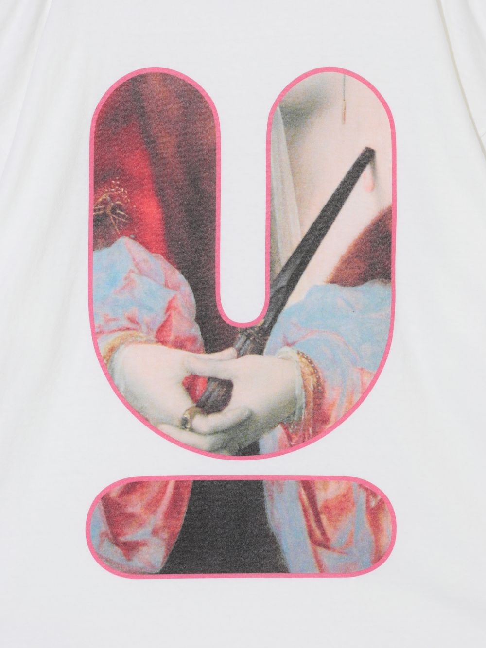 T-shirt a maniche corte con stampa in bianco 