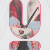 T-shirt a maniche corte con stampa in bianco 