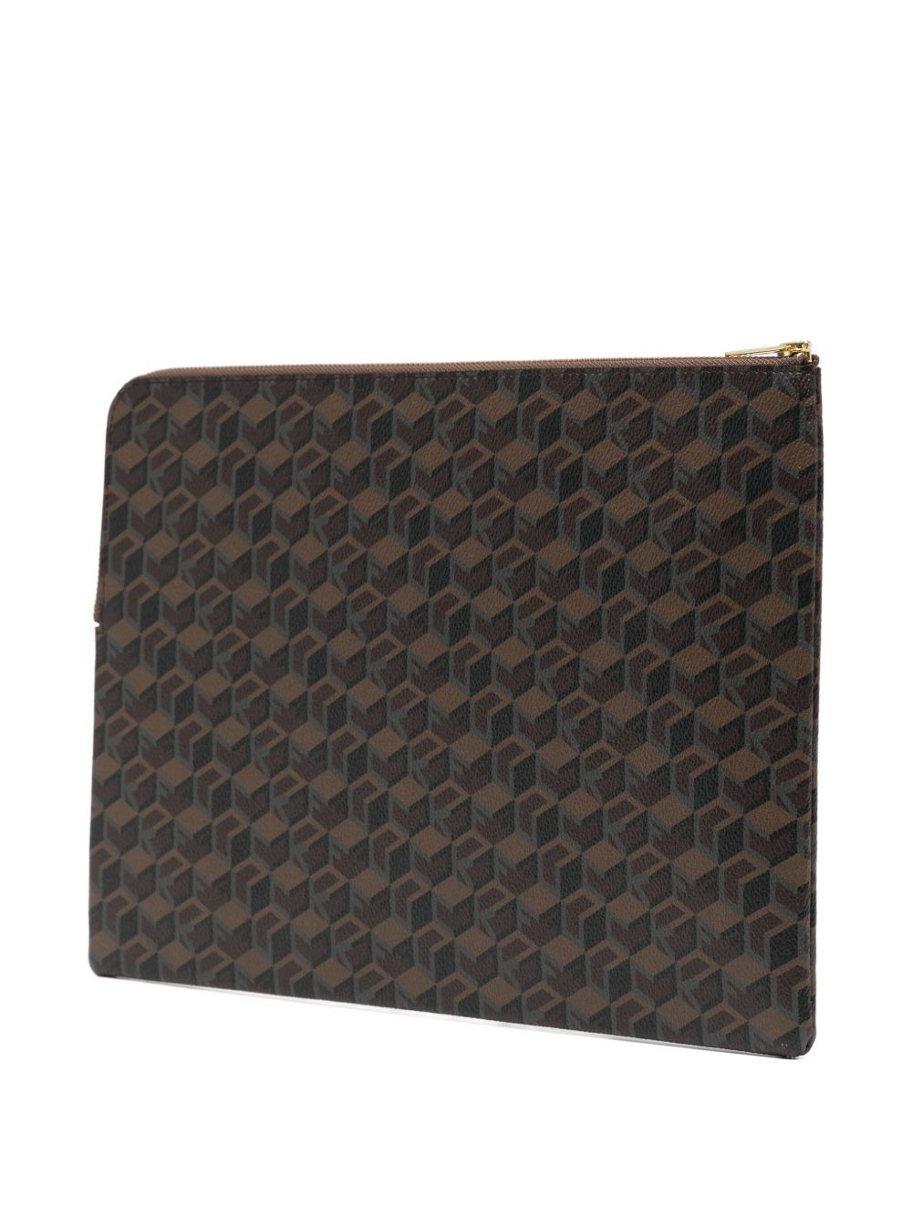Clutch con monogramma in marrone 