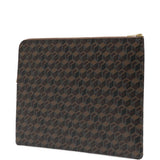 Clutch con monogramma in marrone 