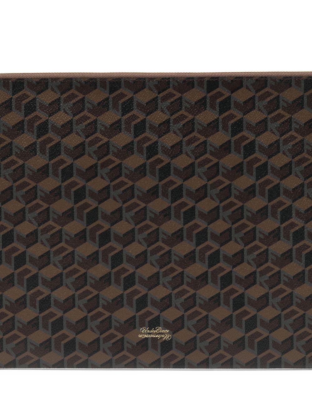 Clutch con monogramma in marrone 