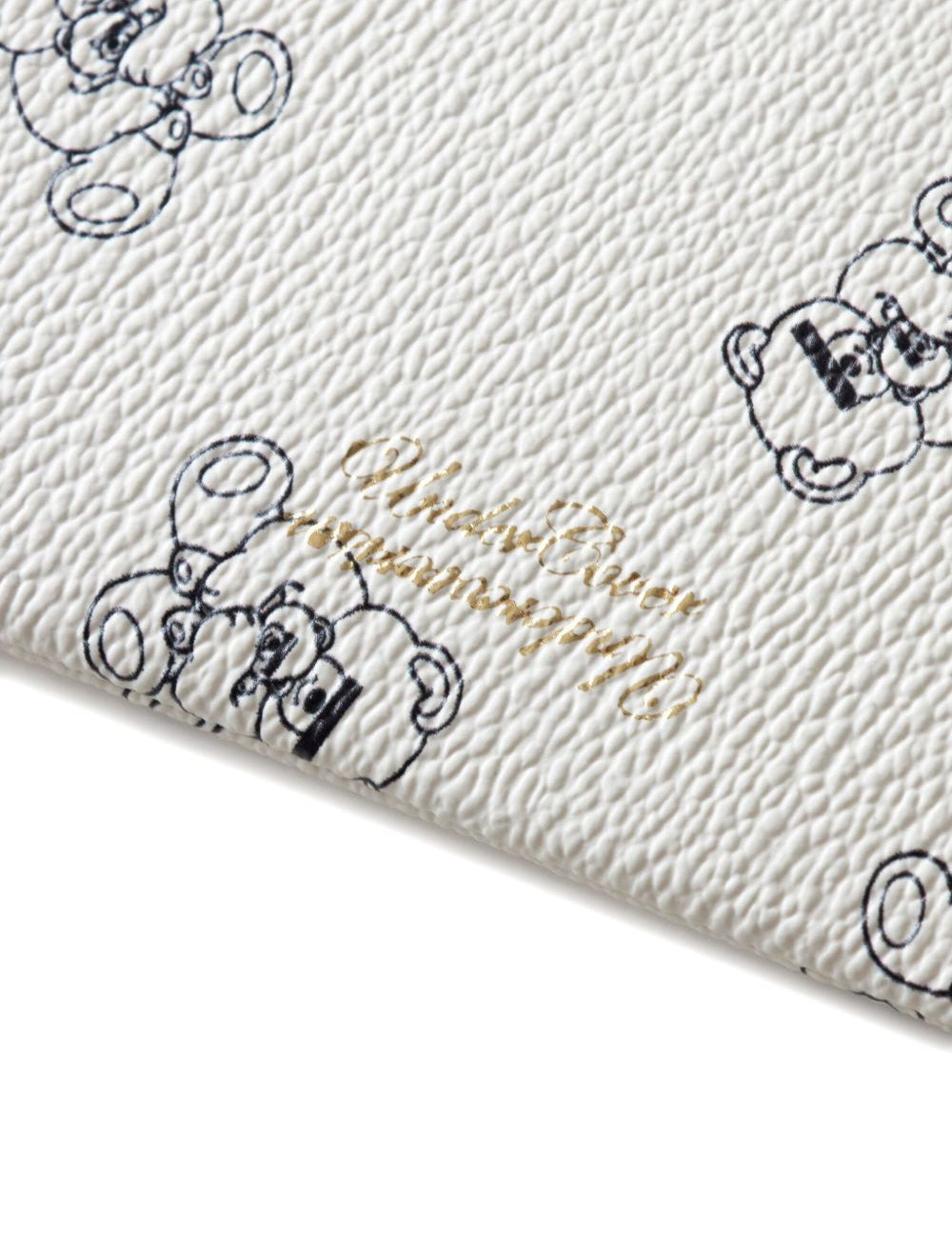 Portafogli con zip e stampa Teddy in bianco 