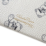 Portafogli con zip e stampa Teddy in bianco 