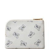Portafogli con zip e stampa Teddy in bianco 