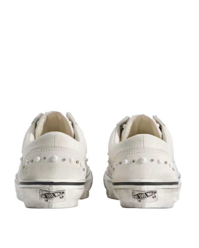 Sneakers Old School con decorazioni in bianco 