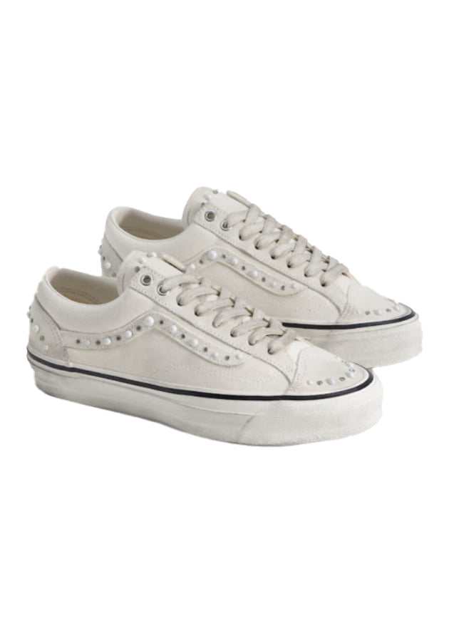 Sneakers Old School con decorazioni in bianco 