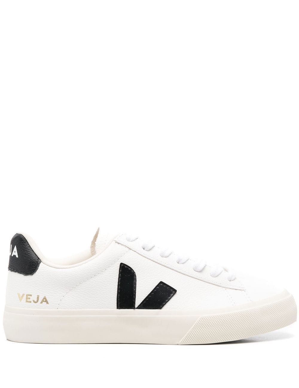 Sneakers basse campo in bianco e nero 