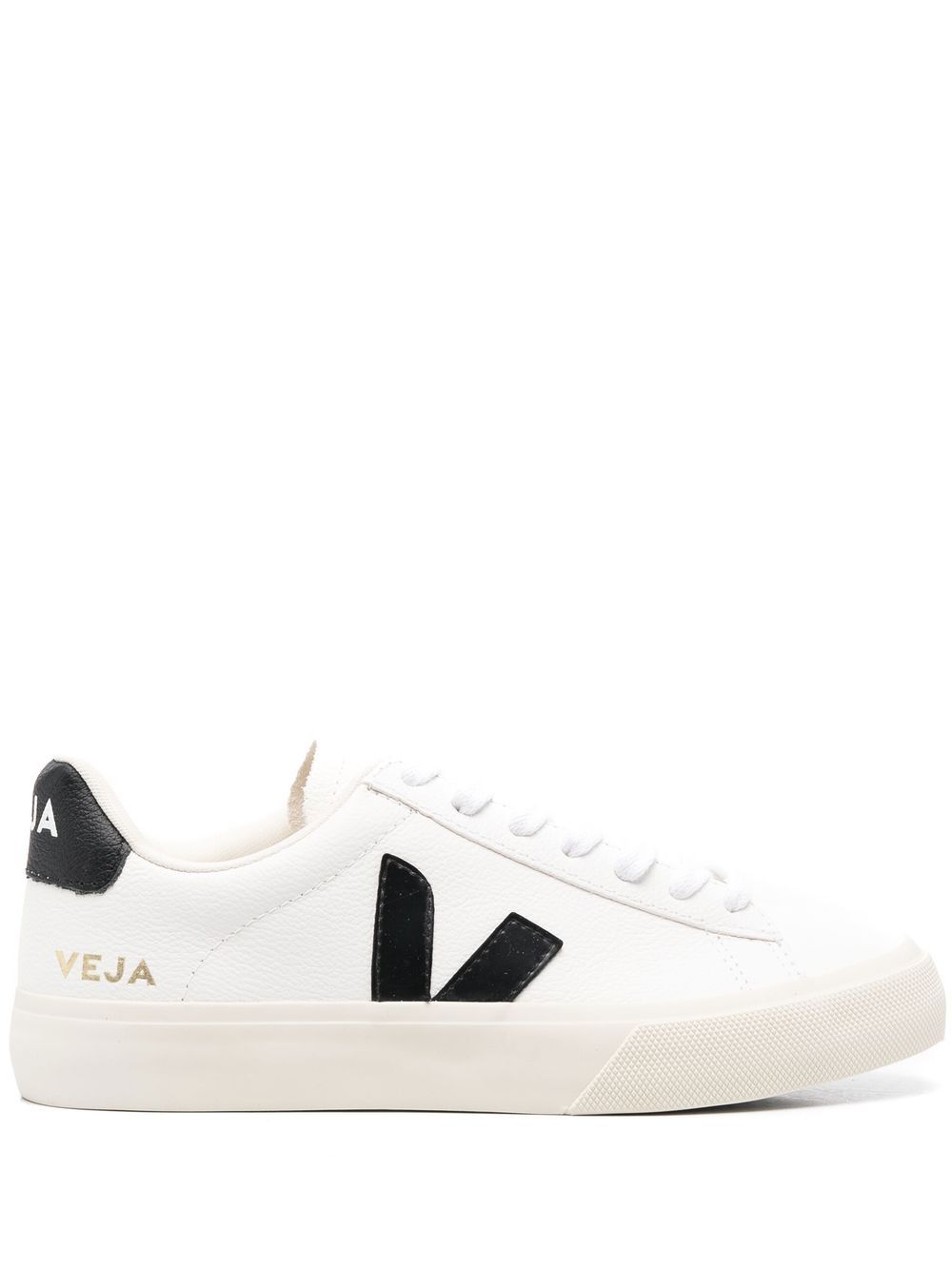 Sneakers basse campo in bianco e nero 