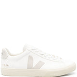 Sneakers basse campo in bianco e beige 
