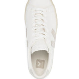 Sneakers basse campo in bianco e beige 
