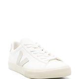 Sneakers basse campo in bianco e beige 