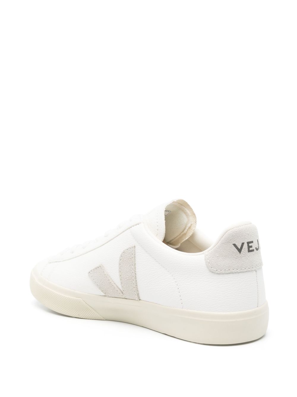 Sneakers basse campo in bianco e beige 