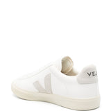 Sneakers basse campo in bianco e beige 