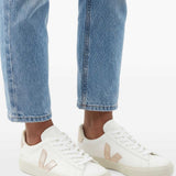 Sneakers basse campo in bianco e beige 