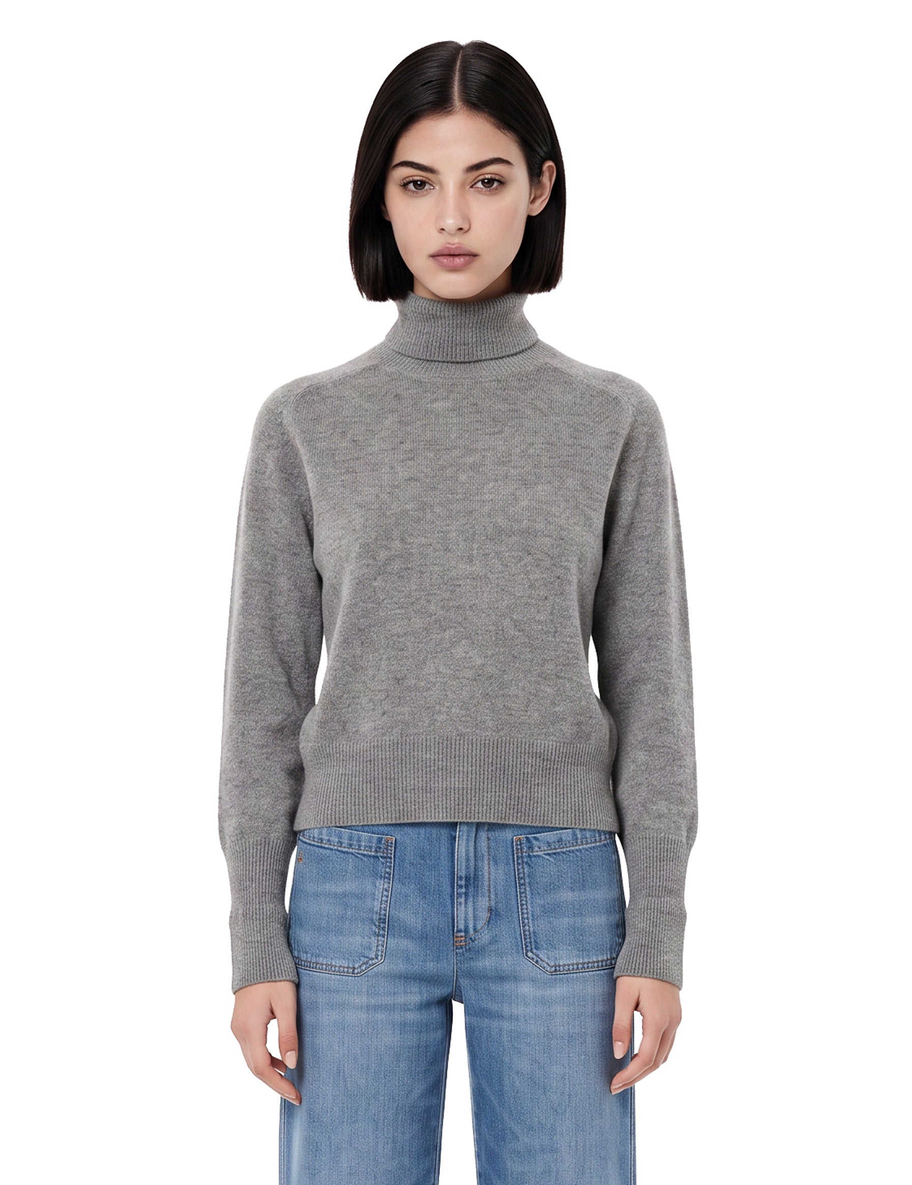 Maglione a collo alto Marie in grigio 