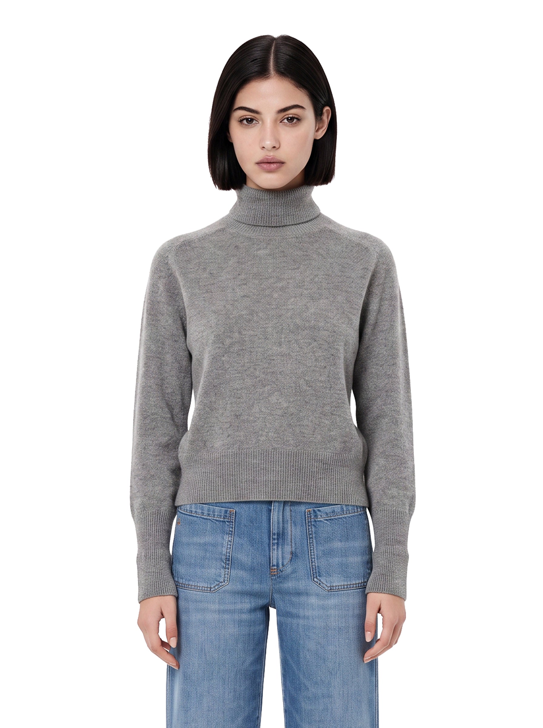 Maglione a collo alto Marie in grigio 