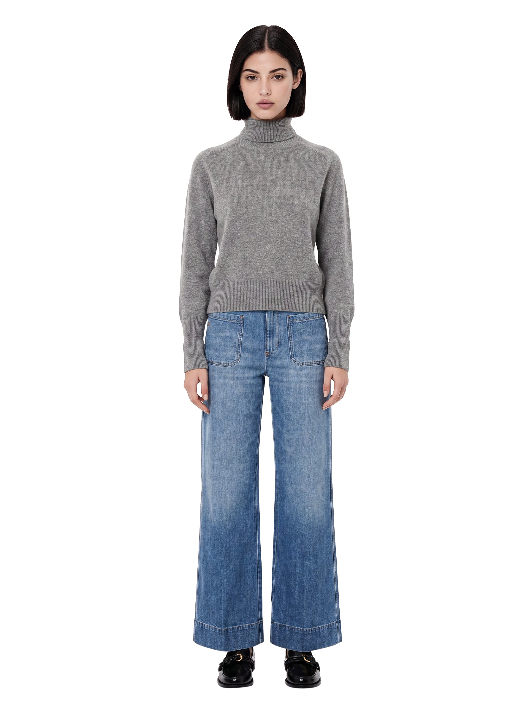 Maglione a collo alto Marie in grigio 