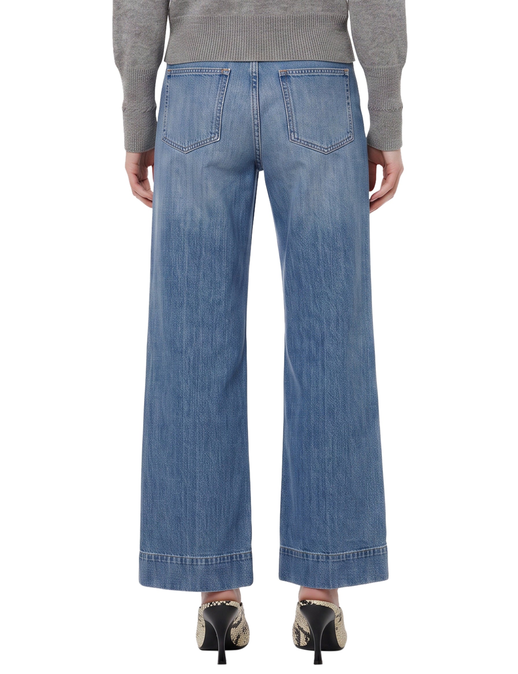 Jeans a vita alta con tasche Alina in blu 