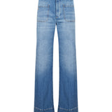 Jeans a vita alta con tasche Alina in blu 