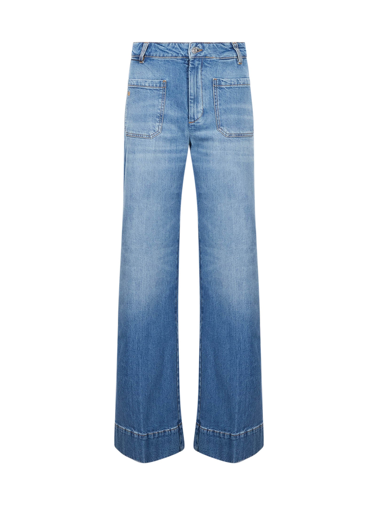 Jeans a vita alta con tasche Alina in blu 