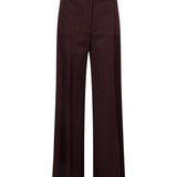 Pantaloni Alina in lana vergine flared in bordeaux 