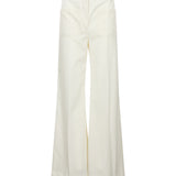 Pantaloni a gamba svasata Alina in bianco 