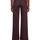 Jeans a gamba larga Alina in bordeaux 