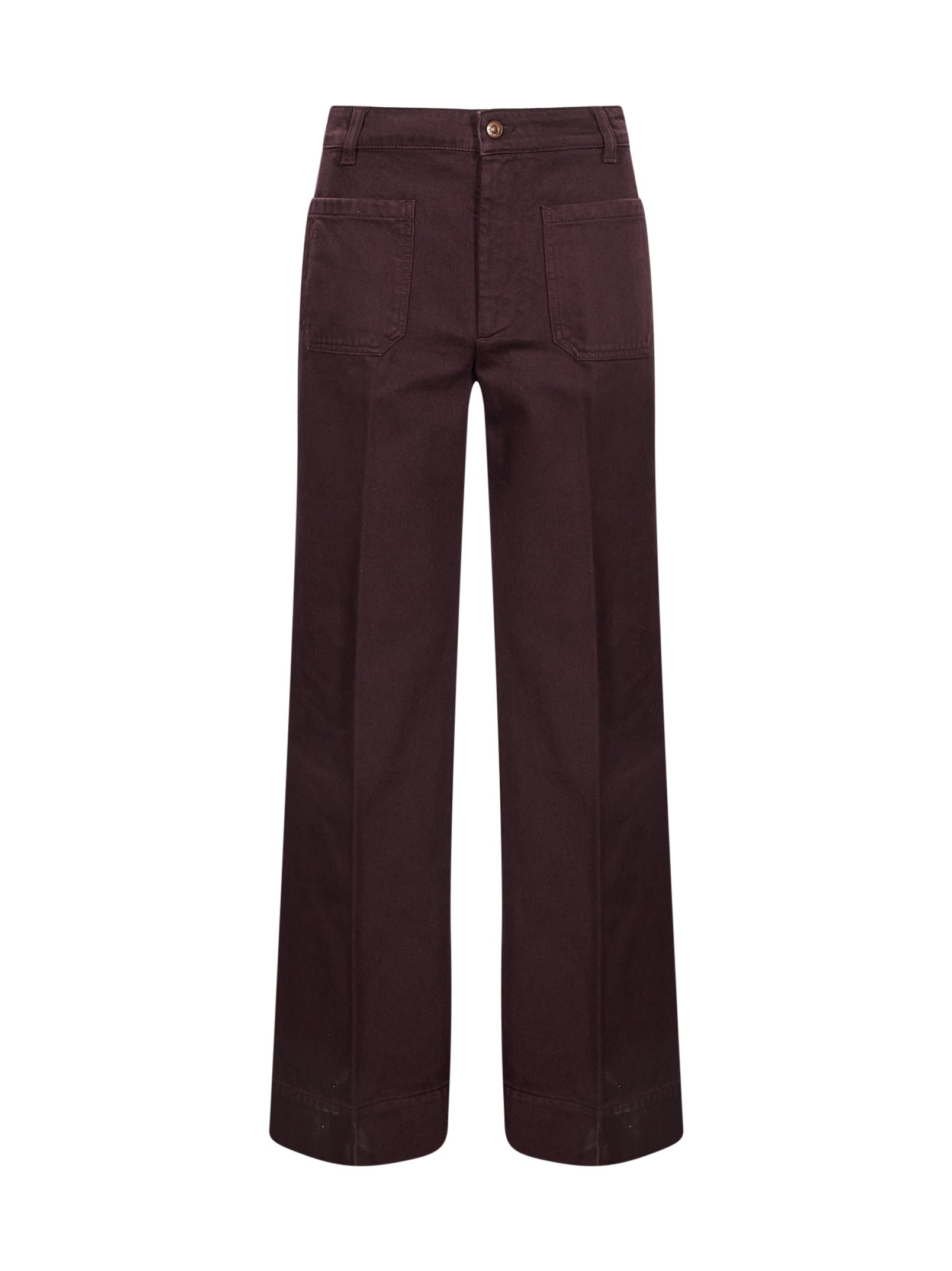 Jeans a gamba larga Alina in bordeaux 