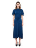 Abito midi con dettaglio drappeggiato in blu