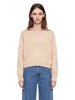 Maglione con colletto stile polo in misto lana in beige