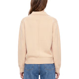 Maglione con colletto stile polo in misto lana in beige 