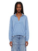 Maglione con colletto stile polo in misto lana in celeste