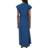 Abito midi drapeggiato Victoria in blu 