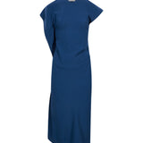 Abito midi drapeggiato Victoria in blu 