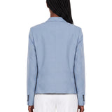 Blazer monopetto in viscosa in celeste 
