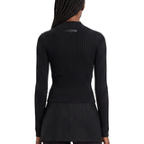 Maglione in lana e cashmere a coste in nero 