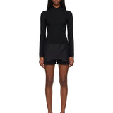 Maglione in lana e cashmere a coste in nero 
