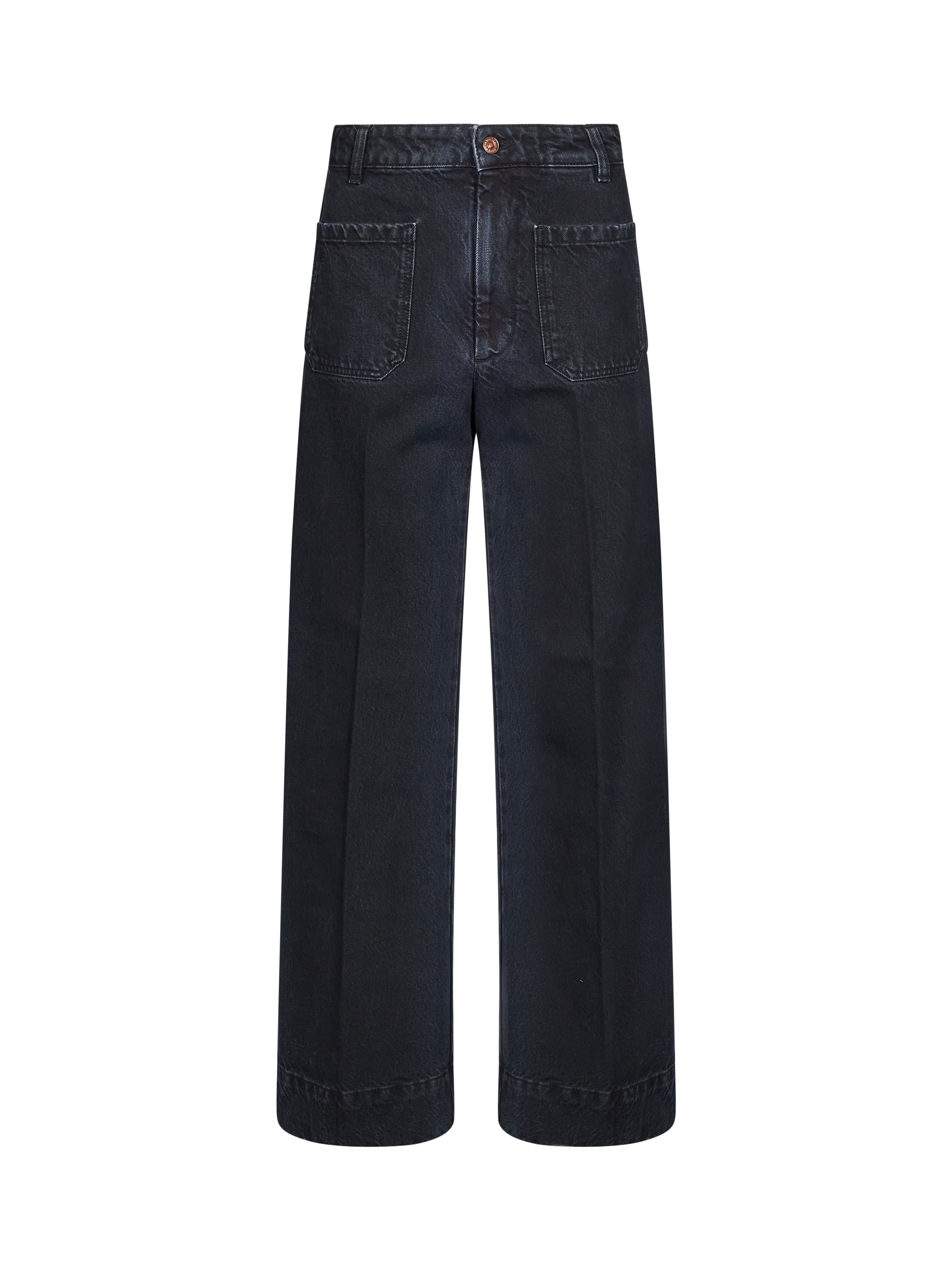 Jeans a gamba larga Alina in nero 