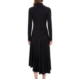 Abito midi asimmetrico in nero 